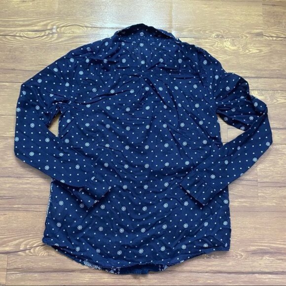 Old Navy Womens Button Down Navy Paisley Shirt M - Picture 2 of 8